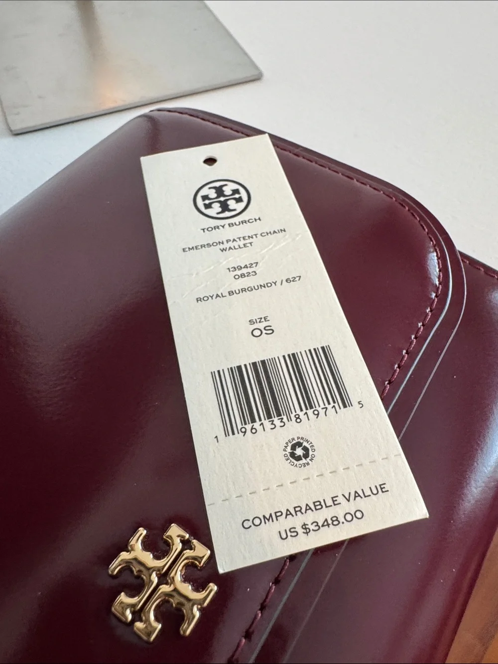 Tory Burch Emerson Patent Chain Wallet Crossbody Bag - Picture 11 of 12